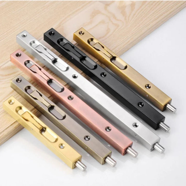 Premium Stainless Steel Door Latch Anti Theft Surface Mounted Slide Bolt Security Lock for Wooden Door Window Gate Hardware