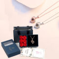 100 Languages I Love You Necklace With 6 Roses Luxury Gift Box For Girlfriend 2023 Valentine Present Fashion Romantic Jewelry. 