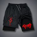 2 in 1 Compression Shorts for Men Gym Workout Running Shorts with Phone Pockets Athletic Quick Dry Activewear.