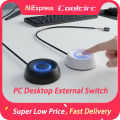COOLCIRC Computer Desktop External Switch Blue LED Light PC Motherboard External Start Power On/Off Button For Home Office ﻿. 