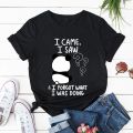 Women Tshirt Panda Lovely Trend Fashion Shirt Panda I Came I Saw Cartoon Female Graphic Sleeved Harajuku Streetwear Tops Tees. 