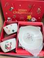 Includes Christmas Gift Set, New Year's Gift, Christmas New Year Gift, Ceramic Cup and Plate Set, Ceramic Mug with Christmas Pattern and Gift Box.. 