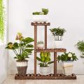 3 Layer Wooden Stepping Flower Display Stand, Garden Flower Staging Plant Stand Storage Rack 31.9x10.2x29.5in.