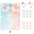 1Set Teddy Bear Gender Reveal Poster, Gender Reveal Voting Poster Party Games Kit with 36pcs Bear Pink and Blue Voting Stickers. 