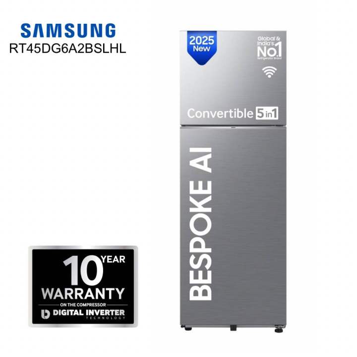 SAMSUNG RT45DG6A2BSLHL 419 Litres Bespoke Double Door AI WiFI Refrigerator