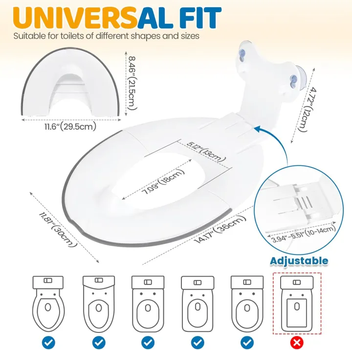 Foldable Toilet Seat For Children, Flip & Sit Potty Seat, Attaches to ...