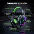 Best Gaming Headphones with Mic for PC, Pubg Mobile, PS4, Laptop - 360 Surround Sound Super Bass Over the Ear Wired Head Phones Headset for Gaming with Noise Cancelling Micophone - White Headphone - By FunBug. 