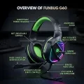 【Professional】 Gaming Headphones Rgb with Mic for PC, Pubg Mobile, PS4, Laptop - 360 Surround Sound Super Bass Vibration Over the Ear Wired Head Phones Headset for Gaming with Noise Cancelling Micophone - By FunBug. 