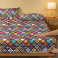 1 Bohemian patterned frosted bedsheet, bedroom printed bedspread, bedding (excluding pillowcases).