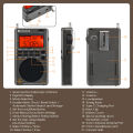 RETEKESS TR110 Fullband Radio SSB Shortwave Radios AM FM All Waves CB AIR Band Ham Radio NOAA SW MW LSB VHF UHF for Outdoor.