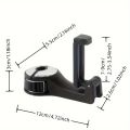Multifunction Rear Headrest Hook Car Phone Holder Adjustable Automobile Headrest Phone Clip for Navigation.