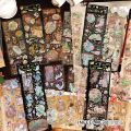 Mr. Paper, 2pcs/pack, 3D Hot Stamping Long Strip Stickers, Chinese Antique Style Lotus Themed Sticker Decoration Scrapbook. 