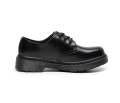 Black half lessup martin shoes. 