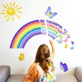 Rainbow Wall Decal Waterproof Sticker Rainbow Butterflies Clouds Star Flower Wall Decals for Nursery Kids Girls Bedroom Decor. 