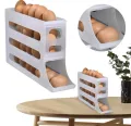 4 Layer Automatic Rolling Egg Holder Large Capacity Space Saving 30 Egg Container Plastic Egg Tray for Refrigerator Storage Box. 