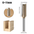 1PC 6mm Shank CNC Straight Bit Flush Trim Single Double Flute Router Bit  Carbide Milling Cutter Woodworking Tools. 