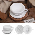 Teacup Tray Silicone Mold with Handle DIY plaster Heart Coffee Cup Saucer UV Resin Epoxy Mold Candle Cup Ceramics Mold Home Deco. 
