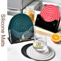 Trivet Mats Silicone Pot Holders Multi-Use Coasters Insulated Round Kitchen Mats Flexible Table Mat or Hot pots and pans Hot Dis. 