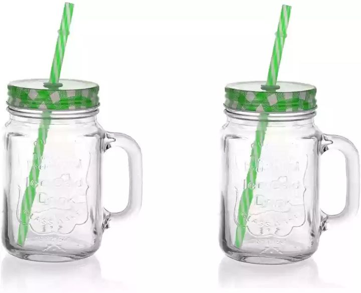 2pcs%20Glas%20Mansion%20Jar%20with%20Straw,%20430%20ml%20Set%20of%202,%20Mock%20Tail%20jar/Smoothie%20jar/Juice%20Jar%20(Random%20Color)%20-%20Image%203