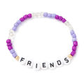 12Pcs Teens Women Girls Colorful Positive Energy Letters Courage Words Candy Color Beaded Bracelet DIY Jewellery. 