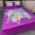 King size cotton bed sheet with matching 3 pillow covers. 