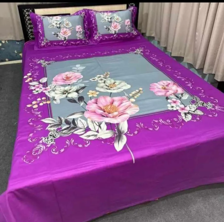 King%20size%20cotton%20bed%20sheet%20with%20matching%203%20pillow%20covers%20-%20Image%205