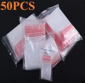 50PCS Reusealable Clear Zip Lock Plastic Bag multiple sizes to choose from small 5 sizes. 