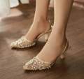 Embroidery Slingback Heel for womens. 