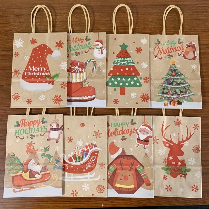 8-48pcs%20Christmas%20Series%20Kraft%20Paper%20%20Bags,Party%20Candy%20%20Packaging,Cartoon%20Elk%20Snowman%20Christmas%20Tree%20Printed%20Tote%20Bags%20-%20Image%206