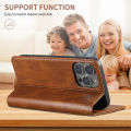 SUTENI Leather Wallet Flip Cover Mobile Phone Case Card Holder For iPhone 16 15 14 13 12 11 Pro Max Plus Mini SE3 XS XR. 