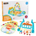 Baby Play Mat Gym & Fitness Rack with Hanging Rattles Lights & Musical Keyboard Mat Piano Multi-Function. 