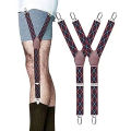 2Pcs/Set Men's Shirt Holders Stays Y-Shaped 3 Metal Clips Adjustable Elastic Leg Suspenders Straps Non-slip Sock Garter Clamps. 
