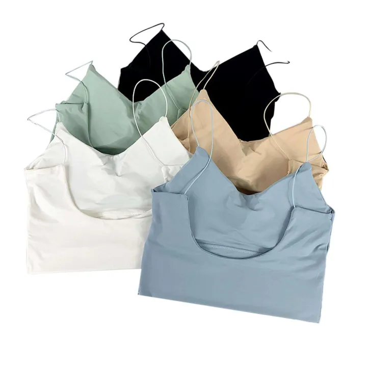 1pc%20Women%20%20Solid%20Color%20Camisole%20Ice%20Silk%20Tube%20Seamless%20Sports%20Tank%20Top%20Wireless%20Underwear%20Padded%20Bra%20Bralette%20Vest%20-%20Image%203