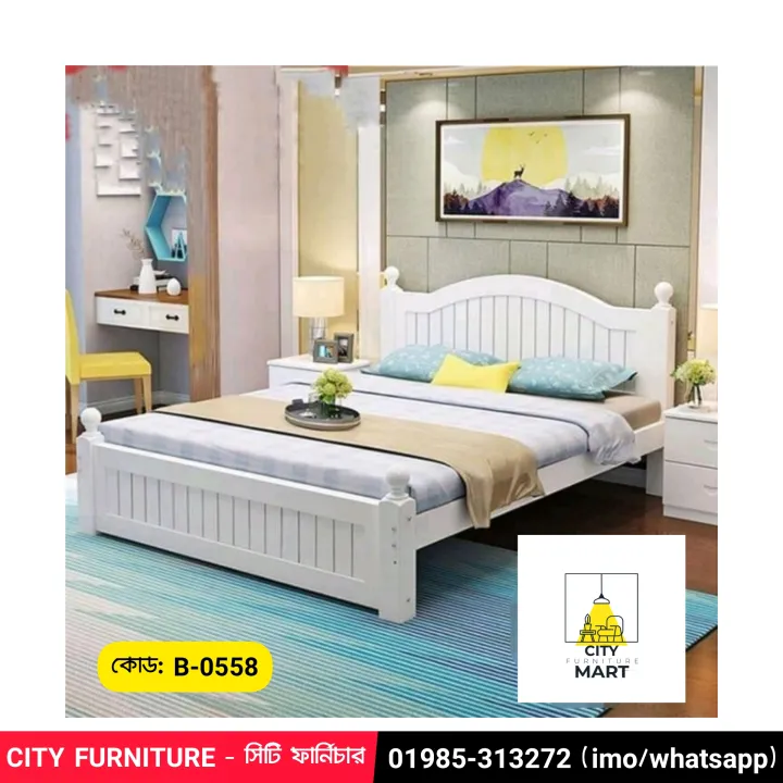 B-0558%20(Standard%205/7feet%20Antique%20White%20Bed)%20ROYALS%20FURNITURE%20-%20Image%202