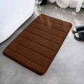 Super absorbent, super anti slip striped coral velvet bathroom floor mat, bathroom mat, door mat. 