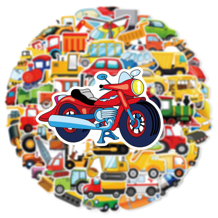 60%20Pcs%20Cartoon%20Engineering%20Vehicle%20Transportation%20Sticker%20Helmet%20Decoration%20Waterproof%20Sticker%20-%20Image%206