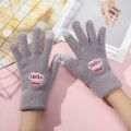 Kawaii Gloves Female Cute Cartoon Embroidered Bear Touchscreen Gloves Autumn Winter Warm Women Shopping Knit Gloves Soft Gloves. 
