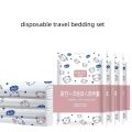 Non-Woven Bedding Set Disposable Duvet Cover 3/4pcs Bed Sheet Travel Anti-Dirty Waterproof Hotel Portable Travel Bedding Set.