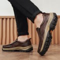 Brand Men Shoes High Quality Genuine Leather Men's Casual Shoes Slip On Comfort Business Man Flats Shoes Outdoor Men Work Shoes. 