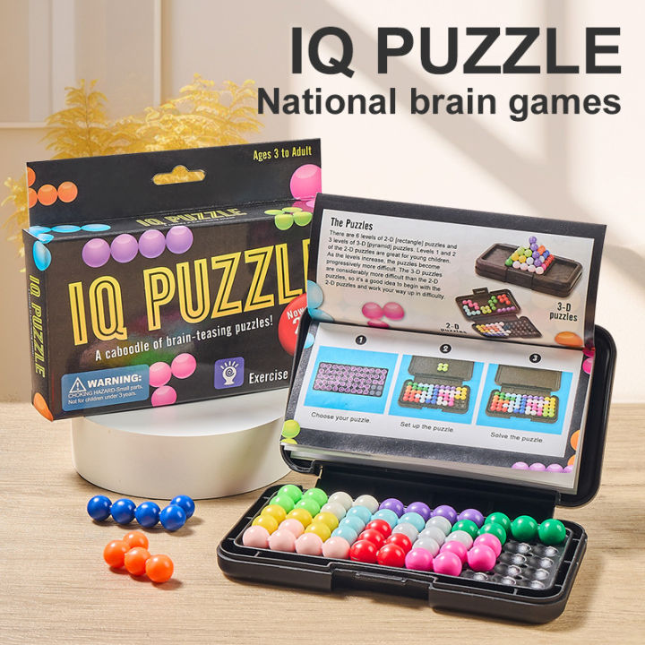 3D Puzzle Brain Teaser Logic Board Game 200+ IQ Challenges for Kids ...