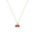 Little Wine Red Cherry Pendant Necklaces For Women Fashion Personality Fruit Golden Chain Necklace Party Jewelry Birthday . 