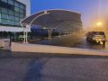 Tensile PVC fabrics for parking sheds and awnings. 