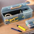 Transparent Handheld Toolbox Portable Large Capacity Thickened Plastic Hardware Tool Storage Box With Handle Tool Organizer Box.