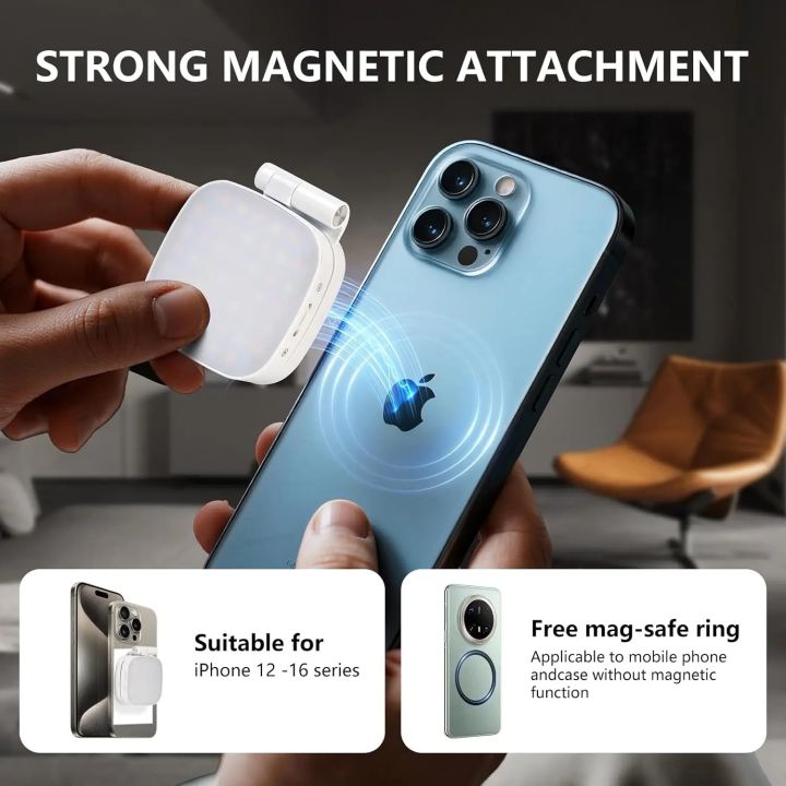 360%C2%B0%20LED%20Ring%20Fill%20Light%20with%20Mirror%20Magnetic%20Selfie%20Light%20for%20MagSafe%20iPhone%20Perfect%20for%20Selfies%20Vlog%20Video%20Calls%20-%20Image%204
