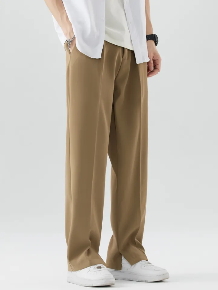 2023 New Summer Casual Pants Men Breathable Polyester Korean