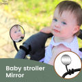 Stroller Mirror 360° Rotating, Shatterproof with Non-Slip Silicone Leg for a Full, Secure View of Your Baby.