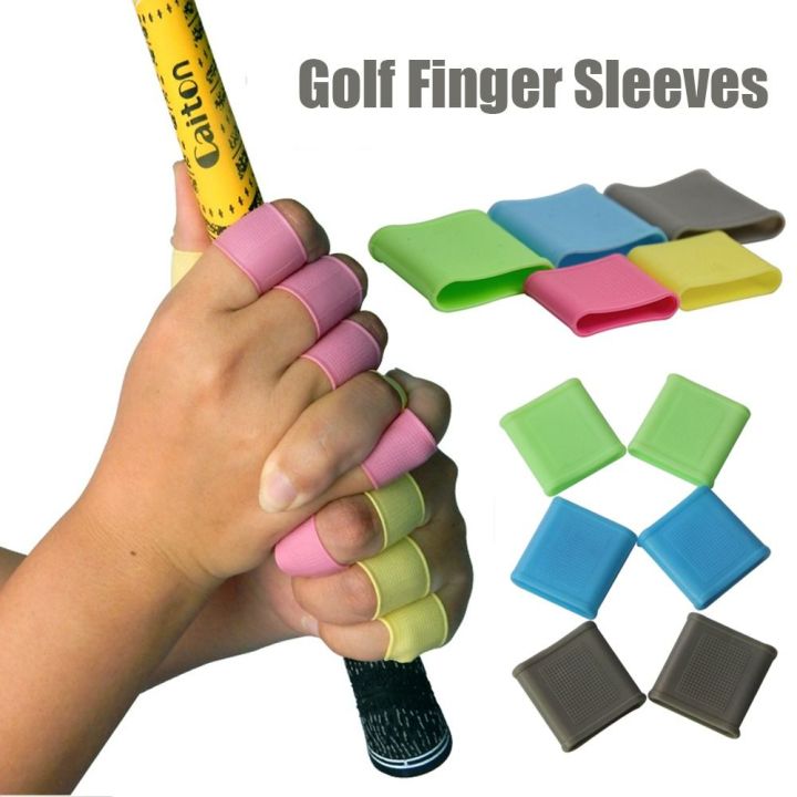 8PCS Silicone Golf Finger Sleeves Non-Slip Sports Finger Band Wear-Resistant Hand Protector Support Basketball Tennis Bowling