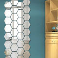 48pcs Mirror Sticker Hexagon 3D Waterproof and Removable Wall Sticker Decal Clean bright tidy Suitable for Living room bedroom. 