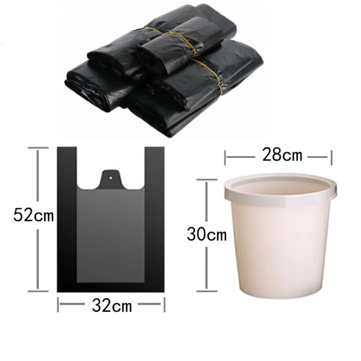 100Pcs%20Thickened%20Black%20Vest%20Plastic%20Bag%20Takeaway%20Shopping%20with%20Handle%20Bag%20Kitchen%20Living%20Room%20Garbage%20Clean%20Storage%20Bag%20-%20Image%205