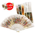 Chinese fan Fan Fan cloth fan cloth Chinese style golden powder with 12 pack in 1 pack. 